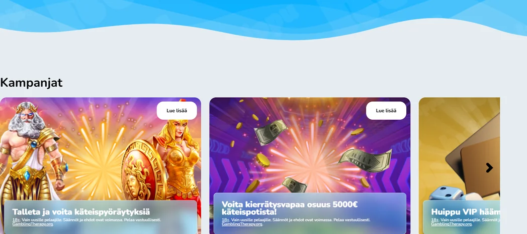 Selaa Huippu Casino kampanjat